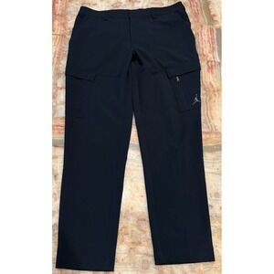 Jordon Mens Cargo Track Pants Deep Black Slim Fit Stretch Performance 34x32